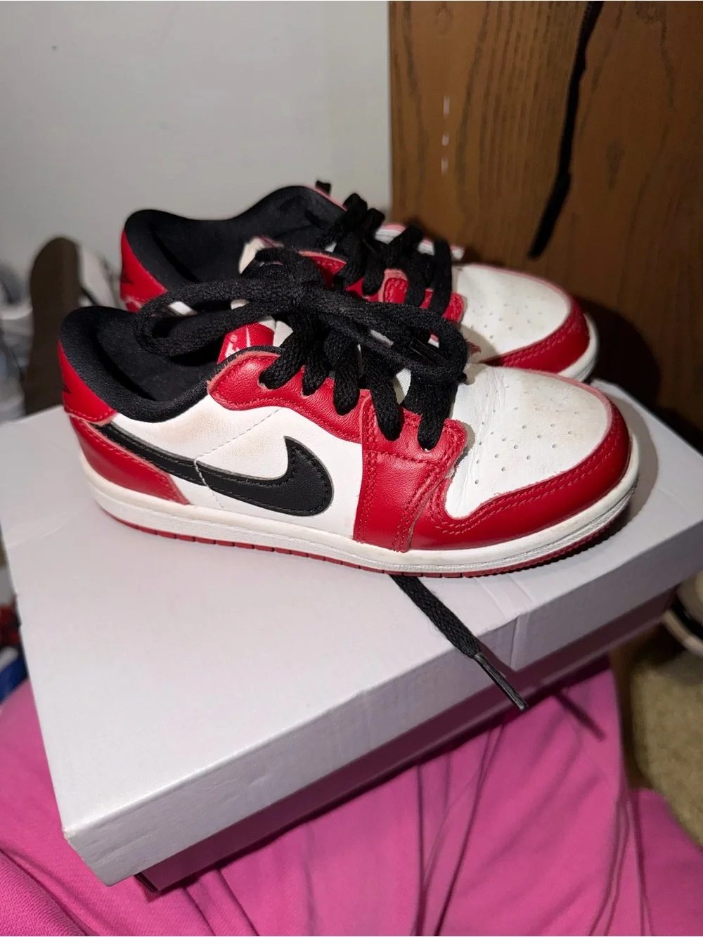 Nike Kids Red, White & Black Low-Top Sneakers